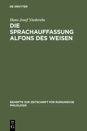 Die Sprachauffassung Alfons des Weisen