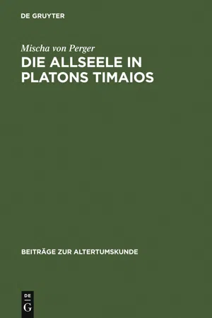 Die Allseele in Platons Timaios