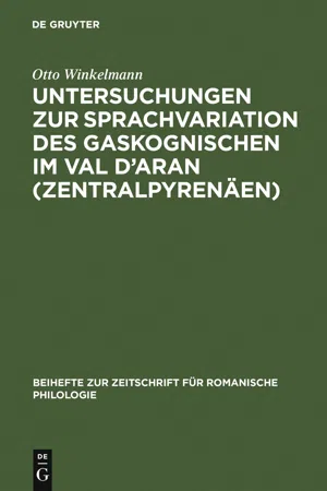 Untersuchungen zur Sprachvariation des Gaskognischen im Val d'Aran (Zentralpyrenäen)