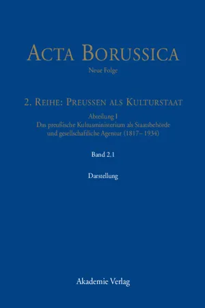 Das Kultusministerium auf seinen Wirkungsfeldern Schule, Wissenschaft, Kirchen, Künste und Medizinalwesen – Darstellung