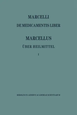 Marcellus – Über Heilmittel 1