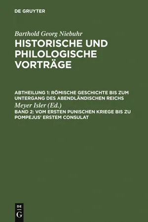 Vom ersten punischen Kriege bis zu Pompejus' erstem Consulat