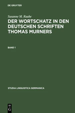 Der Wortschatz in den deutschen Schriften Thomas Murners