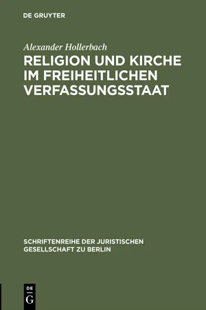 Religion und Kirche im freiheitlichen Verfassungsstaat