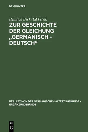 Zur Geschichte der Gleichung "germanisch - deutsch"