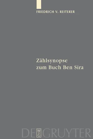 Zählsynopse zum Buch Ben Sira