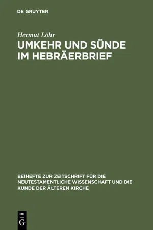 Umkehr und Sünde im Hebräerbrief