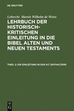 Die Einleitung in das N.T. enthaltend