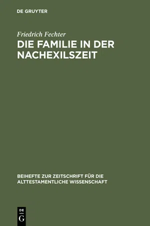 Die Familie in der Nachexilszeit