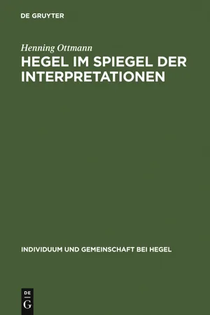 Hegel im Spiegel der Interpretationen