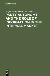 Party Autonomy and the Role of Information in the Internal Market_cover