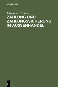 Zahlung und Zahlungssicherung im Aussenhandel_cover