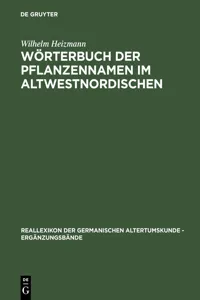 Wörterbuch der Pflanzennamen im Altwestnordischen_cover