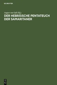 Der hebräische Pentateuch der Samaritaner_cover