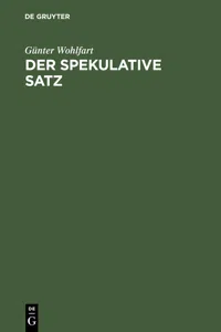 Der spekulative Satz_cover