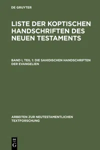 Die sahidischen Handschriften der Evangelien_cover