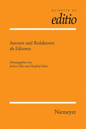 Autoren und Redaktoren als Editoren