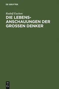 Die Lebensanschauungen der großen Denker_cover