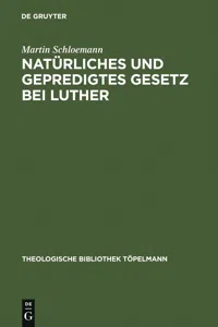 Natürliches und gepredigtes Gesetz bei Luther_cover