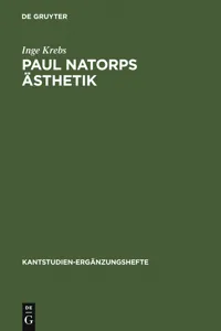 Paul Natorps Ästhetik_cover