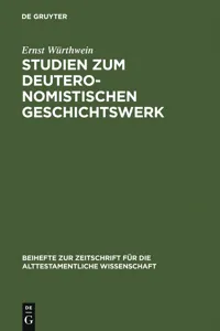 Studien zum Deuteronomistischen Geschichtswerk_cover