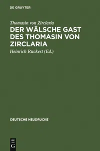 Der wälsche Gast des Thomasin von Zirclaria_cover