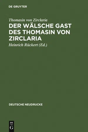 Der wälsche Gast des Thomasin von Zirclaria