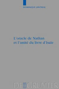 L'oracle de Nathan et l'unité du livre d'Isaïe_cover