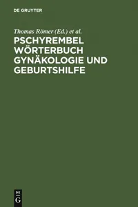 Pschyrembel Wörterbuch Gynäkologie und Geburtshilfe_cover