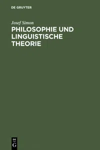 Philosophie und linguistische Theorie_cover