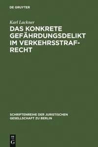 Das konkrete Gefährdungsdelikt im Verkehrsstrafrecht_cover