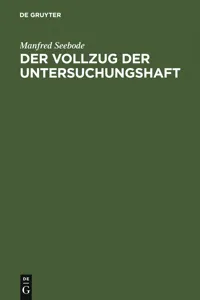 Der Vollzug der Untersuchungshaft_cover