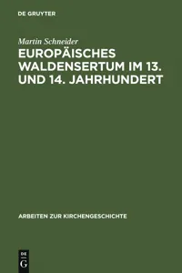 Europäisches Waldensertum im 13. und 14. Jahrhundert_cover