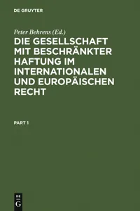 Die Gesellschaft mit beschränkter Haftung im internationalen und europäischen Recht_cover