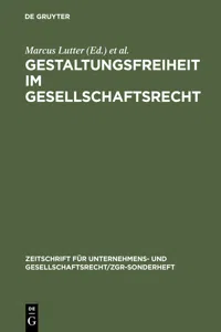 Gestaltungsfreiheit im Gesellschaftsrecht_cover