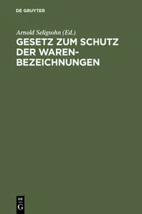 Gesetz zum Schutz der Warenbezeichnungen_cover