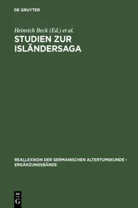 Studien zur Isländersaga_cover