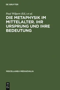 Die Metaphysik im Mittelalter. Ihr Ursprung und ihre Bedeutung_cover