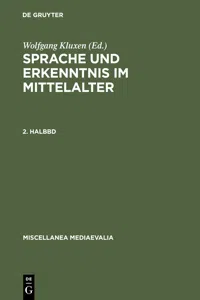 Sprache und Erkenntnis im Mittelalter. 2. Halbbd_cover