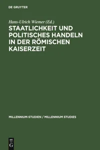 Staatlichkeit und politisches Handeln in der römischen Kaiserzeit_cover