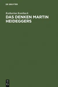 Das Denken Martin Heideggers_cover