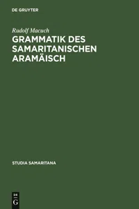 Grammatik des samaritanischen Aramäisch_cover