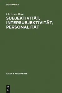 Subjektivität, Intersubjektivität, Personalität_cover