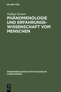 Phänomenologie und Erfahrungswissenschaft vom Menschen_cover