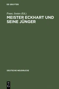 Meister Eckhart und seine Jünger_cover