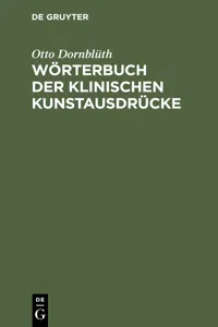 Wörterbuch der klinischen Kunstausdrücke_cover