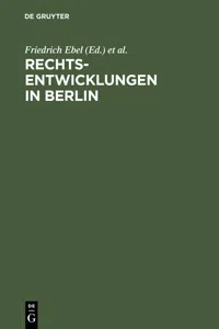 Rechtsentwicklungen in Berlin_cover