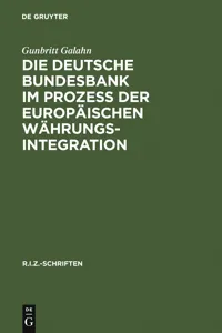 Die Deutsche Bundesbank im Prozeß der europäischen Währungsintegration_cover