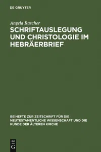 Schriftauslegung und Christologie im Hebräerbrief_cover