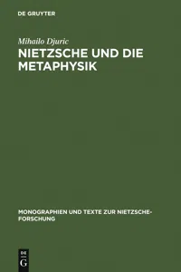 Nietzsche und die Metaphysik_cover